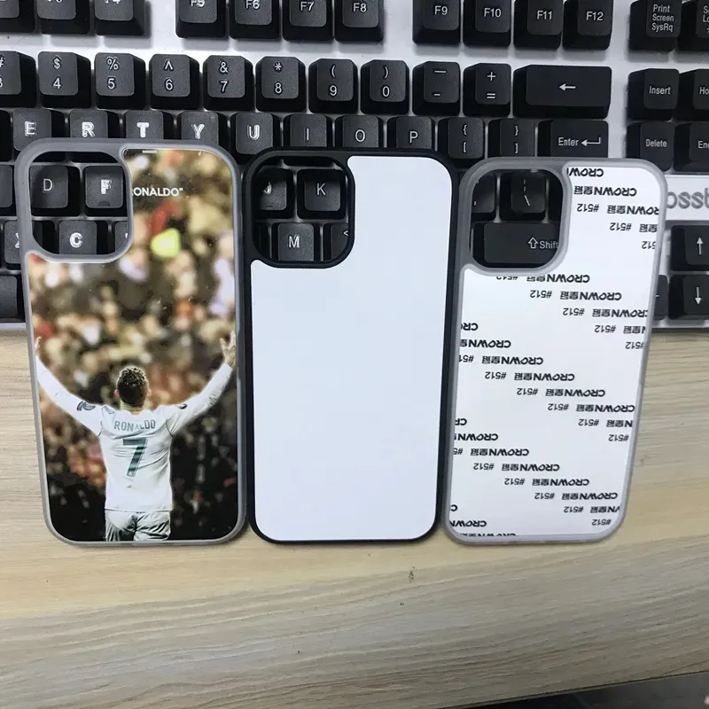 Blank 2D sublimation tpU PC Case na iPhone 15 14 13 11 pro Max SE 12 x xr xs z aluminiowymi wkładkami