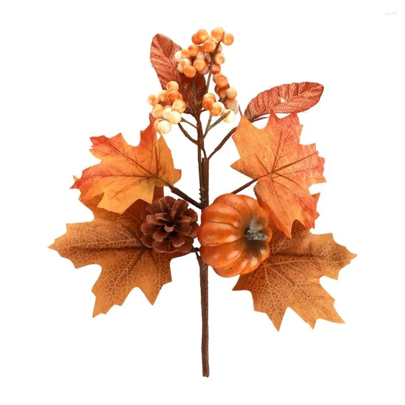装飾花人工カボチャヒマワリピックシミュレーションガーランドアクセサリー秋の収穫感謝祭ハロウィーンホーム