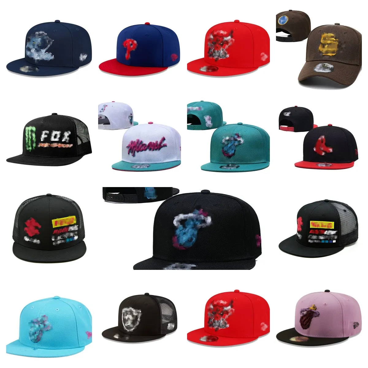 남자 Snapbacks 농구 모자 모든 팀 로고 디자이너 조정 가능한 장착 버킷 모자 자수 면화 메쉬 Beanies 모자 야외 스포츠 힙합 모자 원래 태그