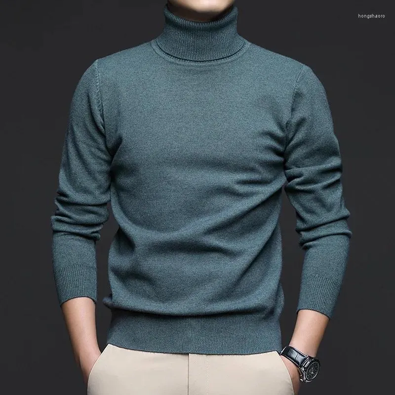 Herensweaters Trui met lange mouwen Herfst en winter Warme coltrui Effen kleur Casual Slim Fit All-Match Heren