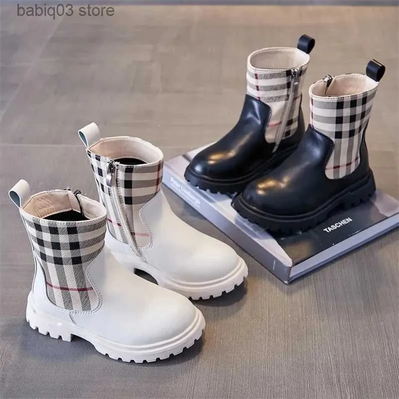 Boots Botas Kid Boot 2023 Autumn/Winter British Gril Shoes Classic Ankle Boots Fashion Kid Shoes Girls Boot Trend Big Boy Boot Botines T231107