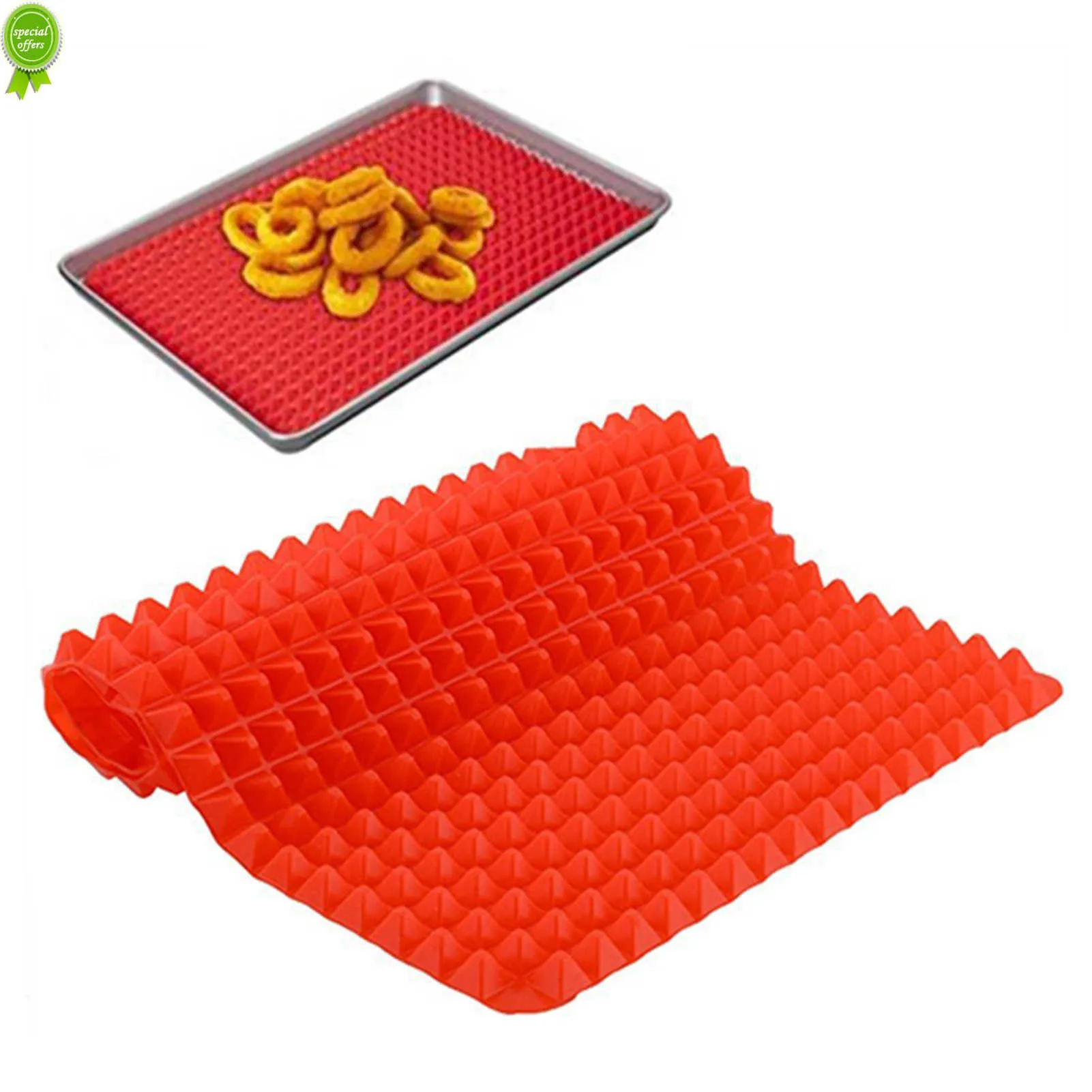 Nuovo tappetino da cucina in silicone Fogli piramidali Tappetino in silicone Tappetino da forno in silicone Teglia da forno per barbecue Teglia da forno in silicone rialzata con teglia piramidale