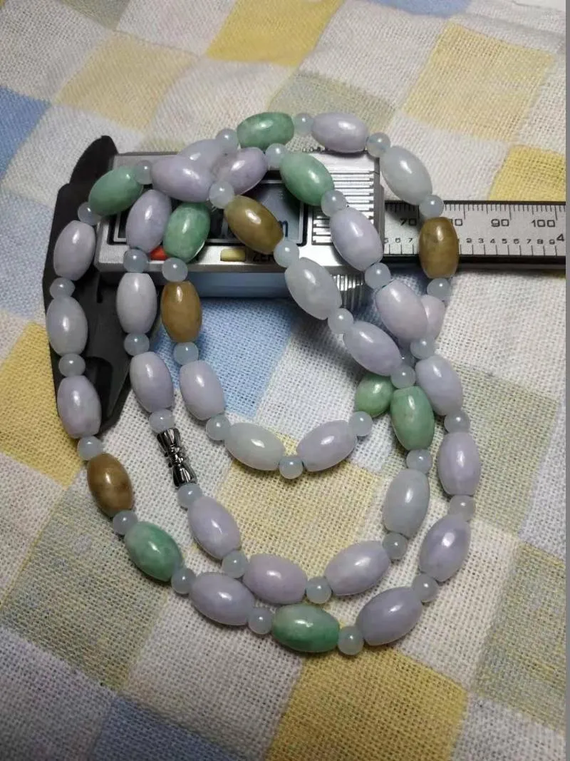 Chains Grade A Natural Genuine Burma Jadeite Jade Beaded Necklace Colour
