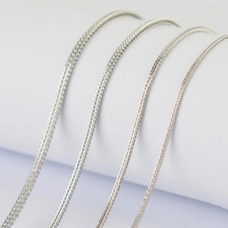 Kedjor Lo Paulina 925 Sterling Silver Tail Necklace Chain 0.8/1,0/1,3/1,6 mm bredd 40 cm/45/50/55/60/65/70 cm för smyckenillverkning