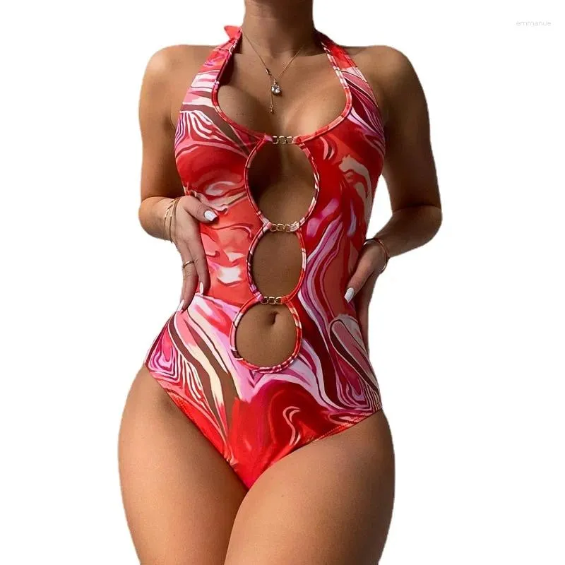 Mulheres Swimwear GSLYYGYX One-Peça Swimsuit Mulheres Sexy Push Up Bikini Feminino Banheira Terno Beachwear Sportswear Verão Mid Cintura Biquini