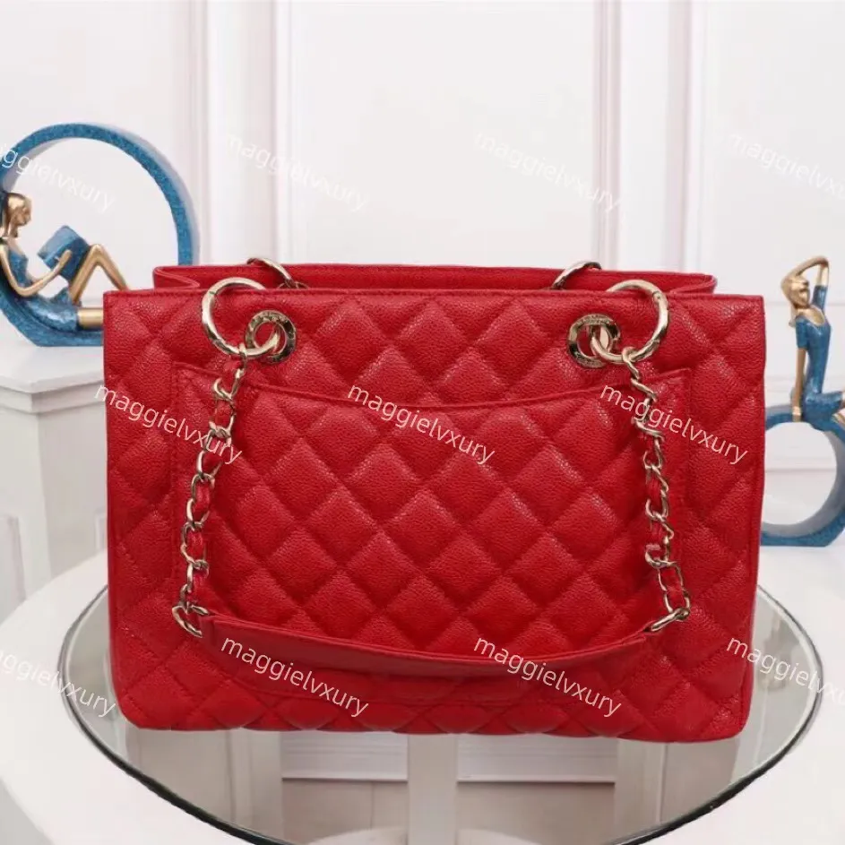 Luxury Designer Caviar Leather Tote For Women High Quality Black