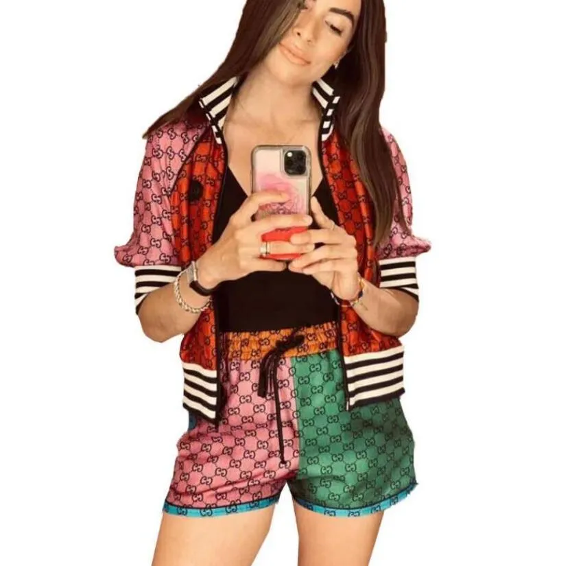 جاكيتات رياضية نسائية مكونة من قطعتين مجموعة فاخرة من GGity Letter Print Short Sleeve T Shirt Top Sportswear T-Shirt Pants