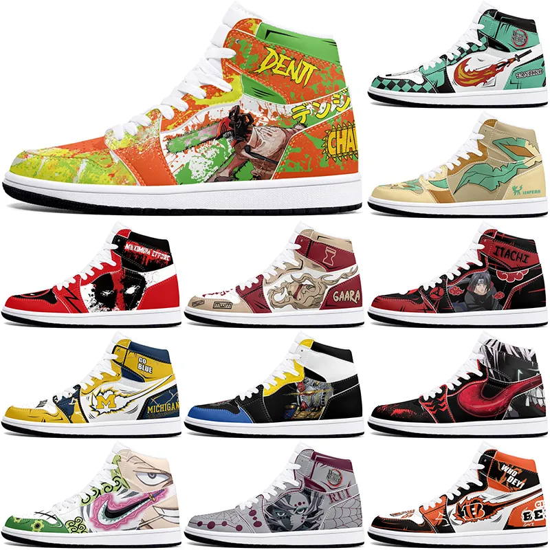 New diy classics customized shoes sports basketball shoes 1s men women antiskid damping anime Versatile cool customized figure sneakers 436279