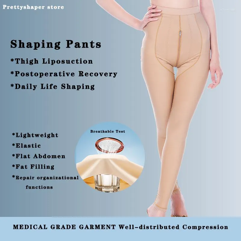 Shapers feminino Shaper do corpo feminino após as calças de compressão de controle da barriga de lipos da barriga da coxa apertam Shapewear para