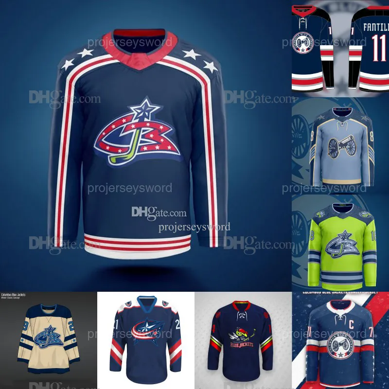 Maglia Columbus Adam Fantilli Hockey Concepts Johnny Gaudreau Eric Robinson Patrik Laine Ivan Provorov Zach Werenski Elvis Merzlikins Kirill Marchenko Maglie