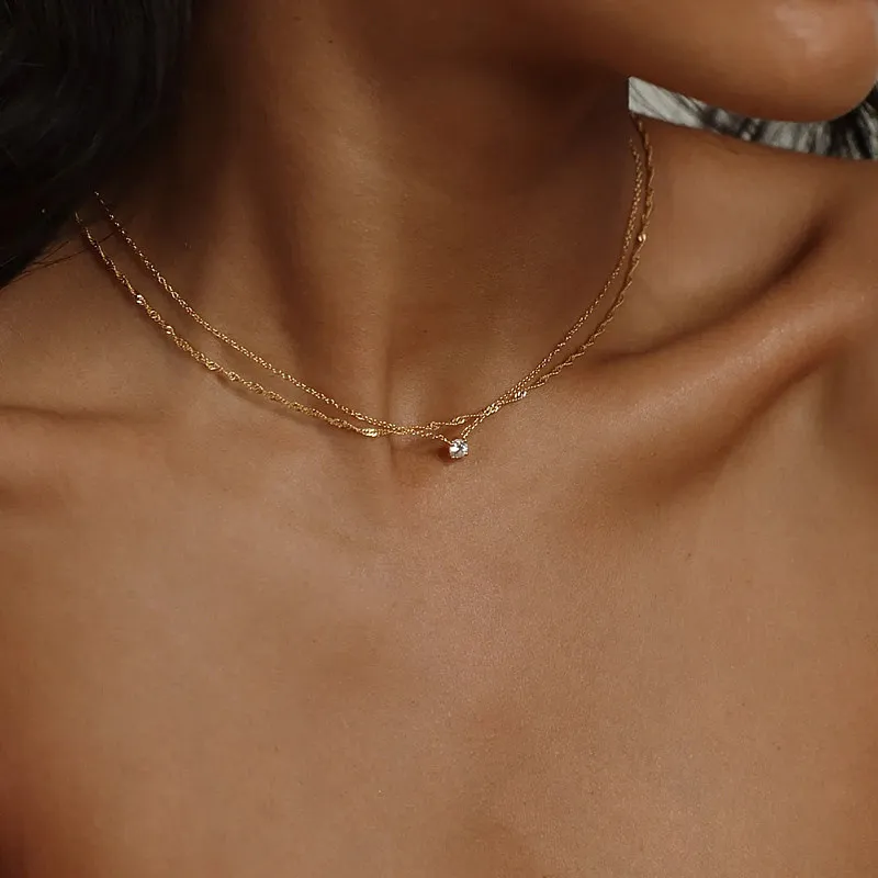 Rose Cut Floating Diamond Necklace. — Gem Steady