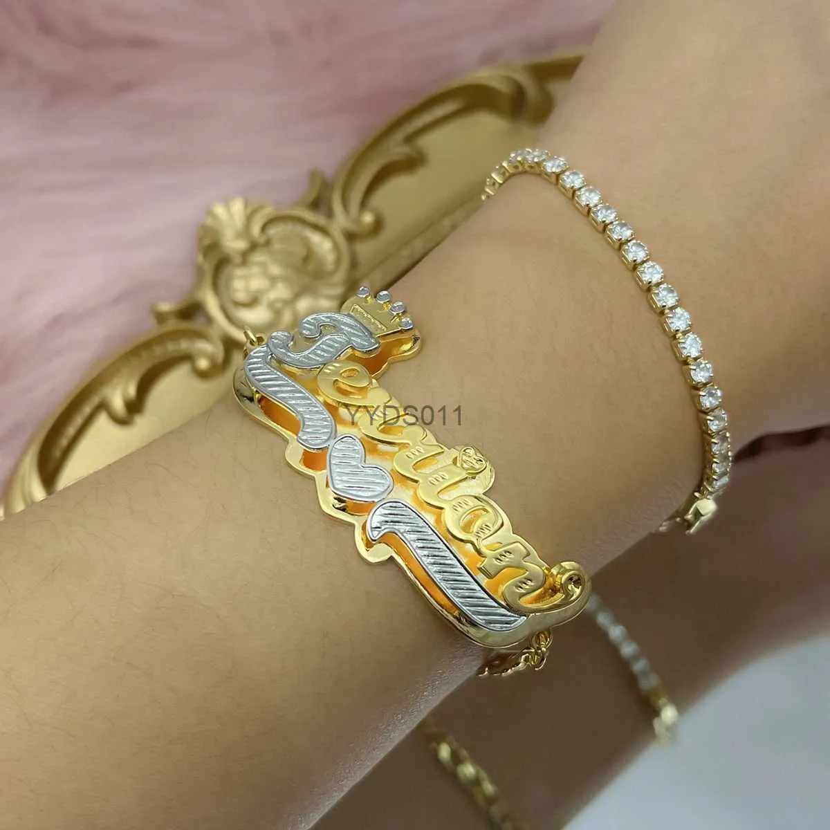 Stack is complete with my custom 18k solid gold nameplate bracelet from  @suriagoldjewellery In ranking of age too, lol. Lin, Azlan, Zara,… |  Instagram