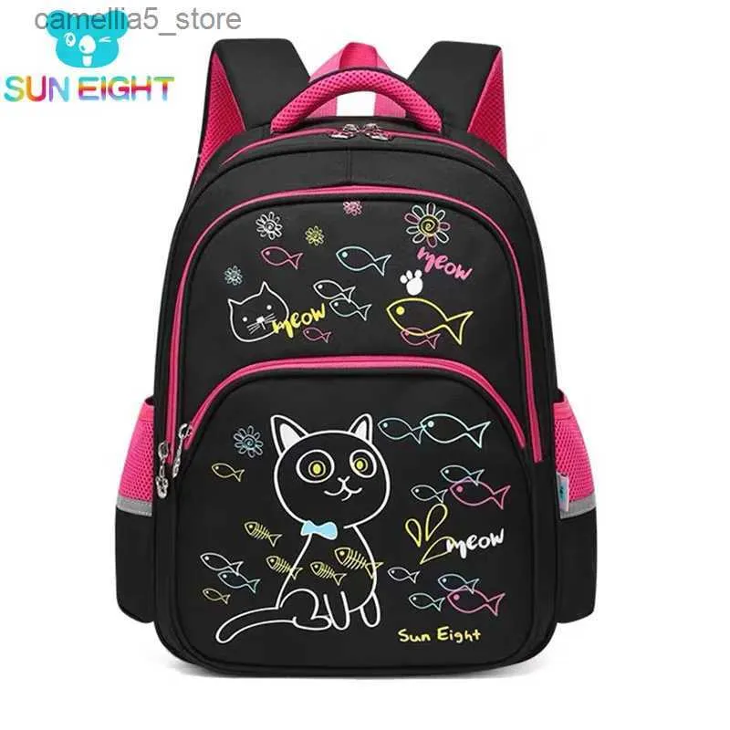 Mochilas SUN EIGHT Lovely Cat New Arrival Girl Mochilas escolares Mochilas escolares para niñas pequeñas Bolsas escolares Bolsas para niños 3-4 Grado Q231108