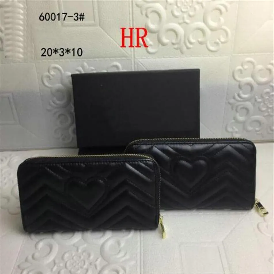 Portefeuille femme noir Zig Zag porte-carte de crédit en cuir longue fermeture éclair marmont porte-monnaie mode amour pochette GUI45782861