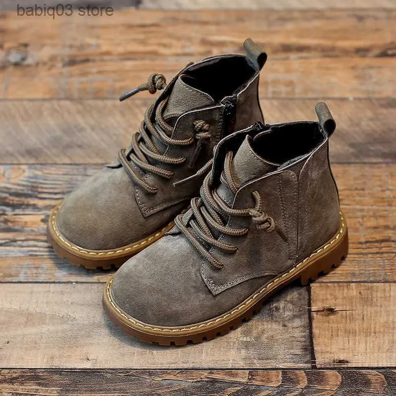 Laarzen Kinderlaarzen Geniune leer voor jongens Halfhoge outdoorlaarzen Meisjes Winter Warm Pluche Zachte zool Enkellaarzen Maat 21 37 T231107