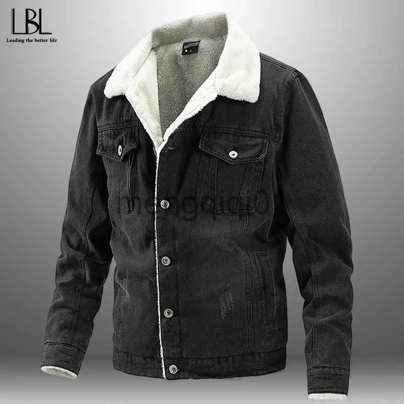 Men's Jackets Fashion Denim Jackets Autumn Winter Men Warm Jeans Jacket Fleece Outwear Coat Long Sleeve Tops 2023 Men New Hot Sale Clothing J231107