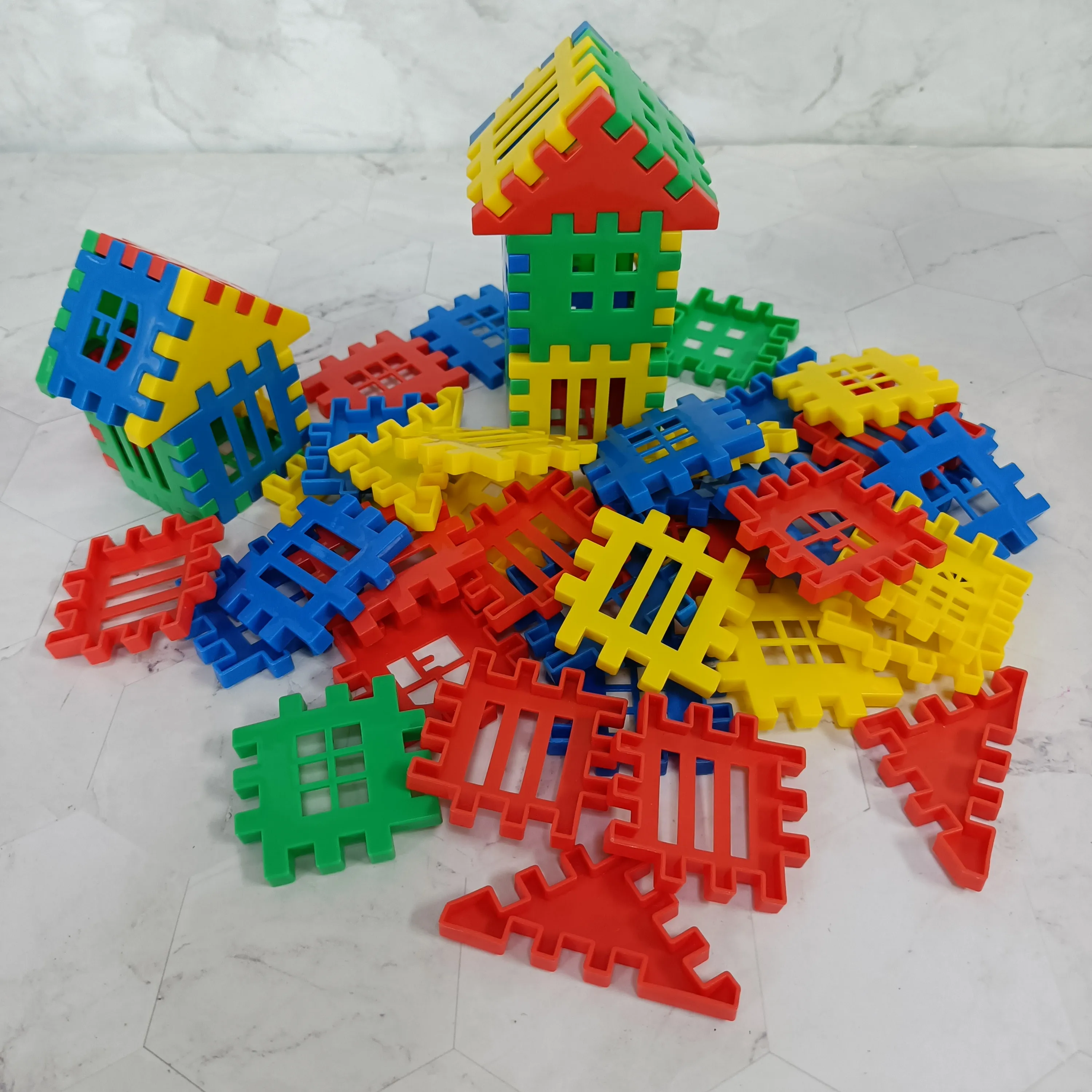 KEEYMENT Construction Blocks for Kids, Wooden Building Toys for