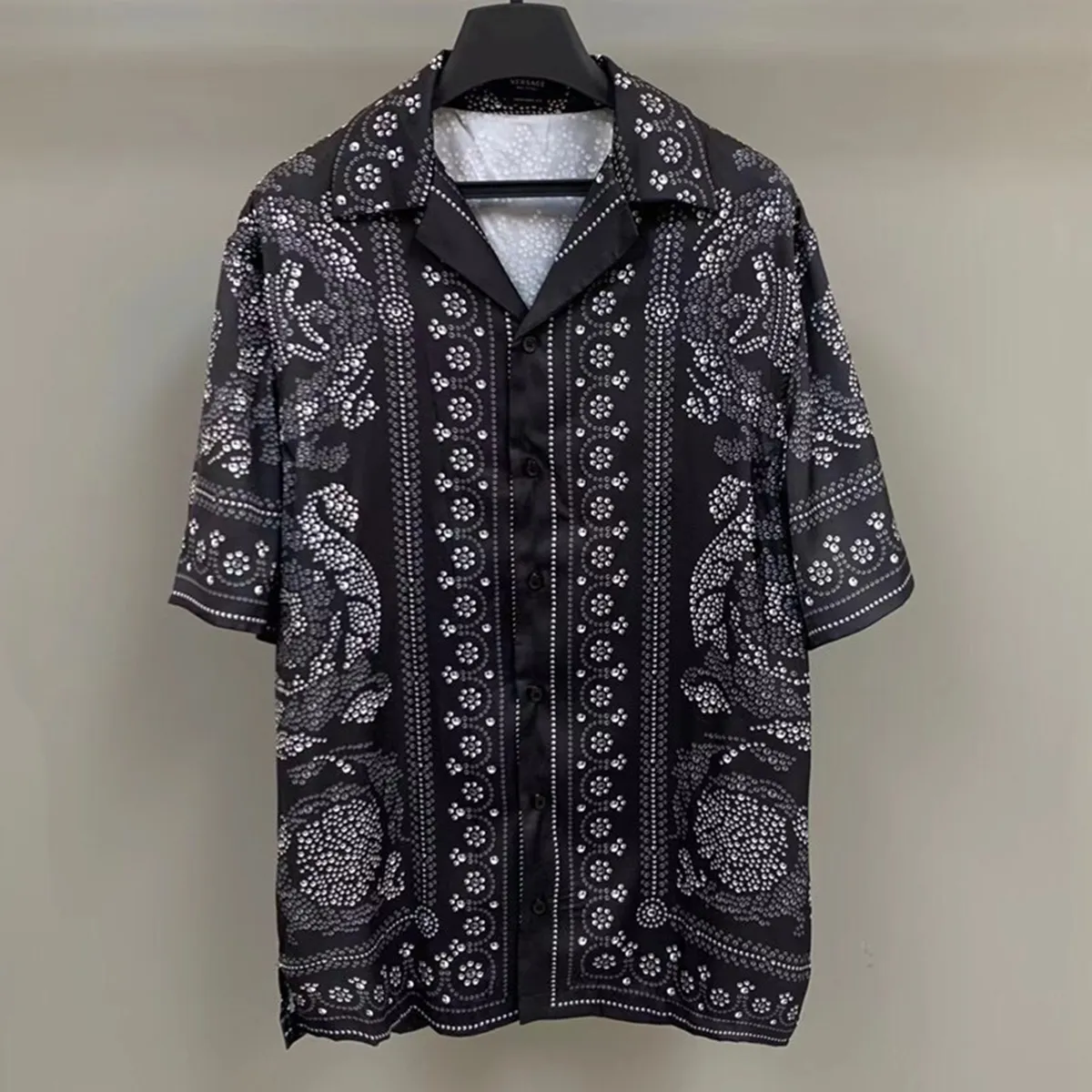 hip hop dress shirts Mens West Coast Chicano Gangsta Style Loose Short Sleeve Hip-Hop Plaid Shirt