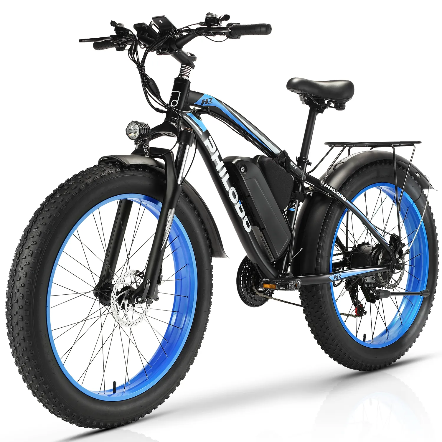 EU-lager 26 tum 1000W Kraftfull elcykel Hydraulisk broms Elektrisk mountainbike för vuxen 840Wh 31MPH 17,5AH Batteri Ebike Fat Tire e-bike 21 Speed