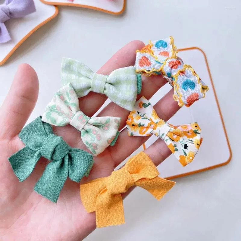 Hair Accessories Girls Embroidery Bowknot Fashion Checked Bow Barrettes Kids Clip Korean Grip Children Hairpins