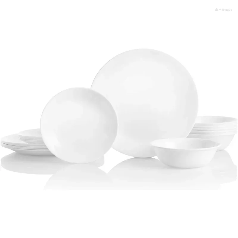 Platos Corelle Vitrelle Juego De Vajilla De 18 Piezas Para 6 Vajillas  Triple Capa Resistente Al Vidrio Y A Las Astillas Ligeras Redondas De 40,23  €