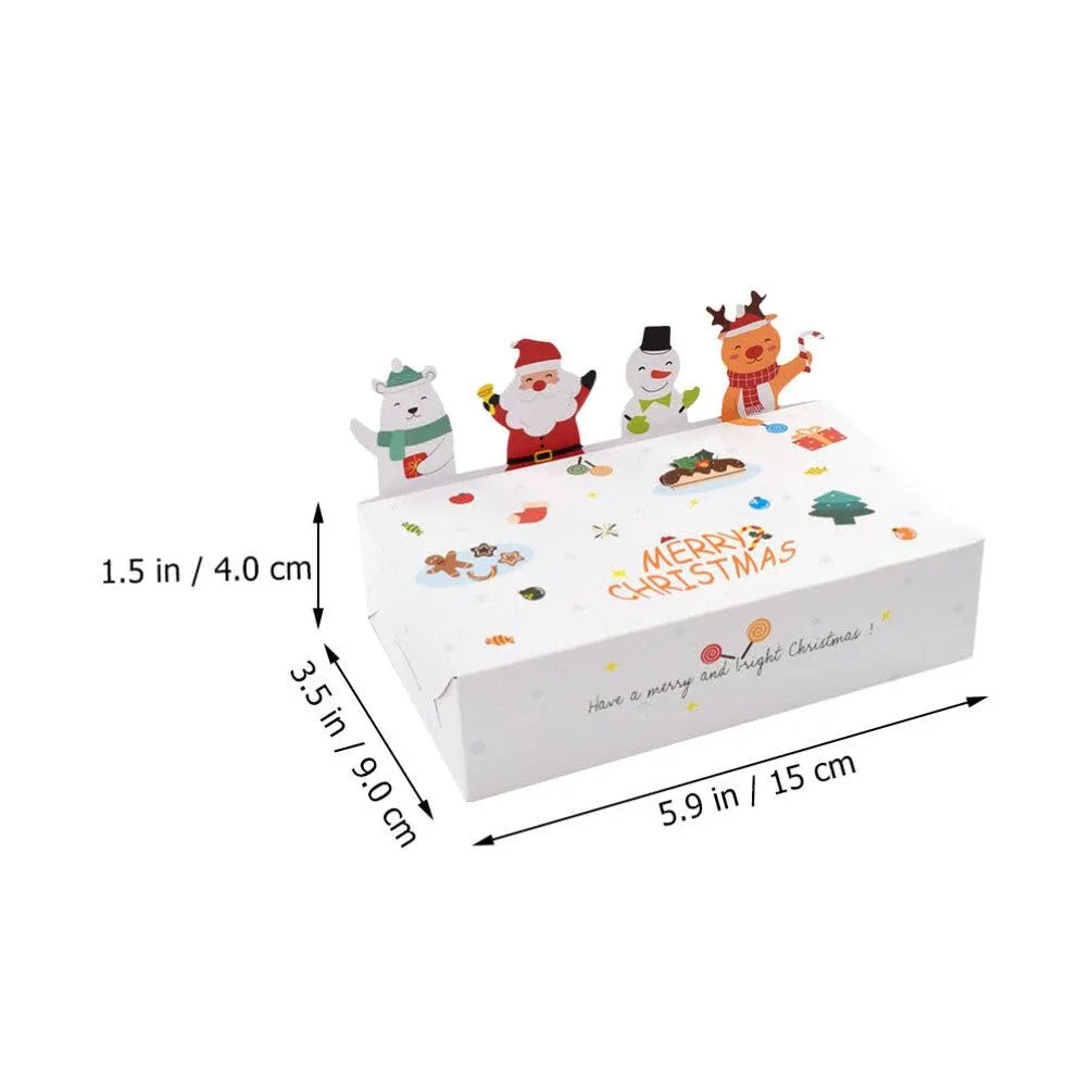 Weihnachtsdekorationen 3D-Goody-Treat-Boxen Geschenk-Weihnachtskarton-Keks-Eve-Verpackung Weihnachtsmann-Schneemann-Elch für Party-Geschenk-Wrap-Drop-Delive Otni7