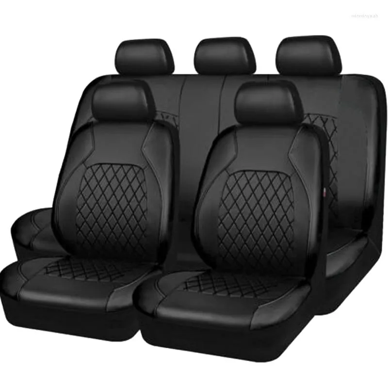 Car Seat Covers PU Leather Cover Set Waterproof Universal Full For Automobile Protector Compatible Interior Accessories