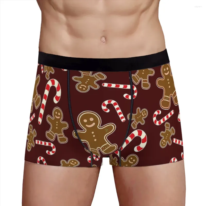 Christmas Candy Cane And Gingerbread Man Merry Breathbale Mens Underwear  With Print Shorts And Boxer Christmas Boxer Briefs From Xieyunn, $9.37