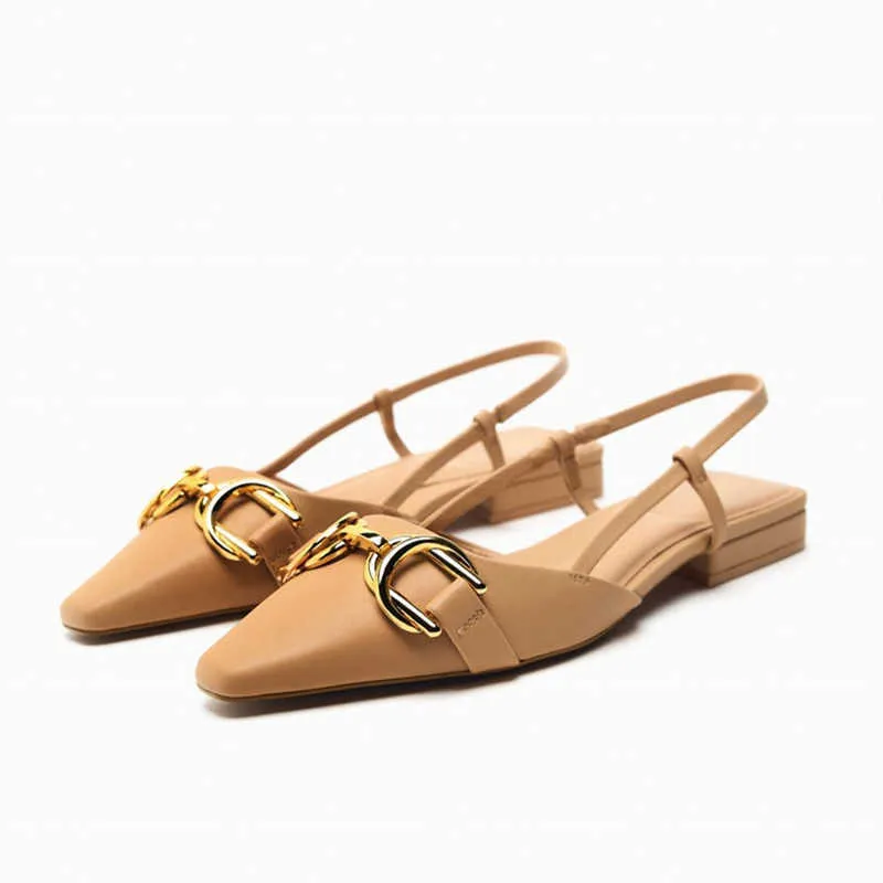 Sandaler kvinnor vita lägenheter slingbacks sexig sommarmode pekade tå eleganta kontor lady skor casual glides 230406