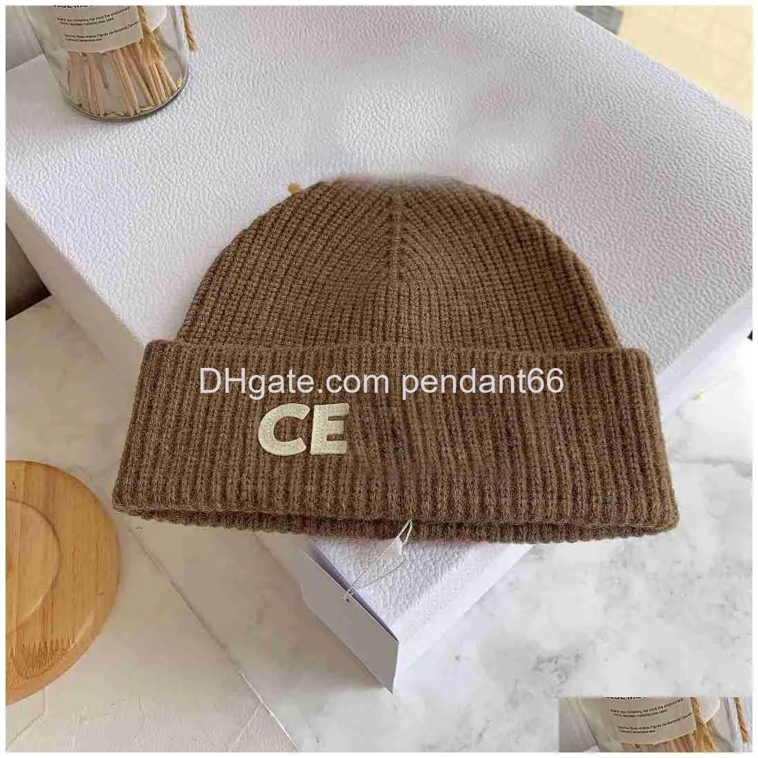 skull caps for women casual windproof wool warm fashion knitted hat designer letter ce solid christmas hats 22ss winter
