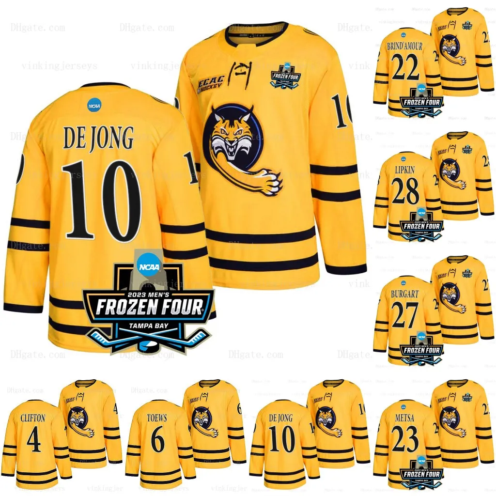 Quinnipiac Bobcats Hockey Jerseys Custom 2023 NCAA Frozen Foury 10