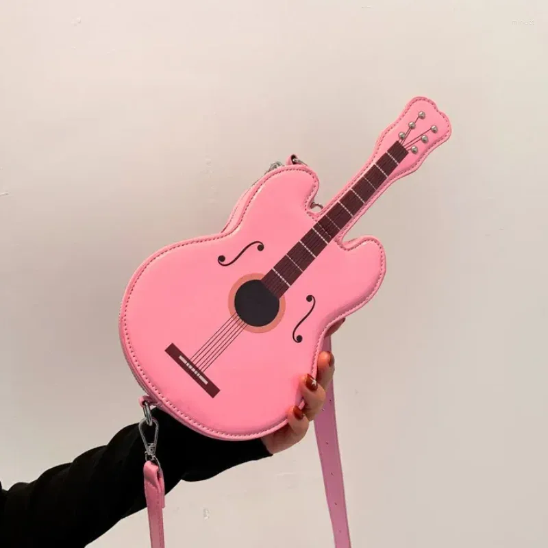 Sacos de noite engraçado crossbody para mulheres 2023 tendência moda desenhos animados bonito personalidade violino saco de couro de alta qualidade ombro feminino