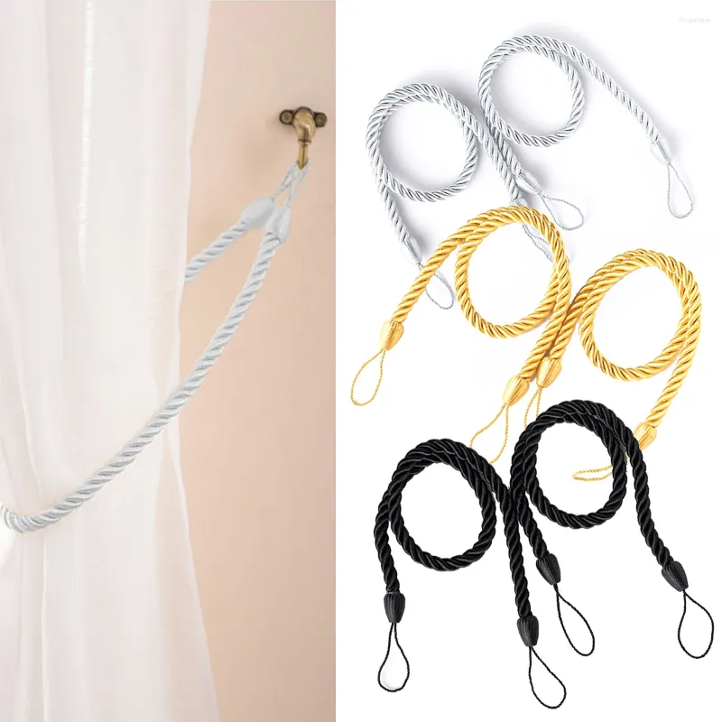 Embrasses pour rideaux, 2 pièces, cordes, embrasses faites à la main, Clips pour rideaux, support de sangle attachée, accessoires décoratifs pour la maison