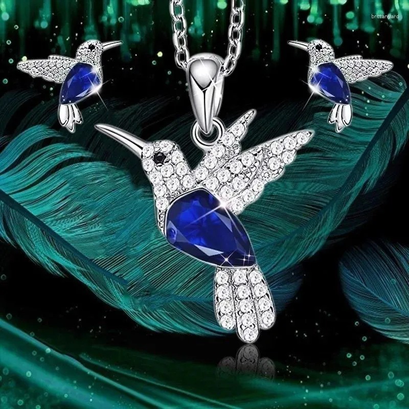 Necklace Earrings Set Fashion Animal Bird Pendant And Stud Jewelry Women Elegant Accessories