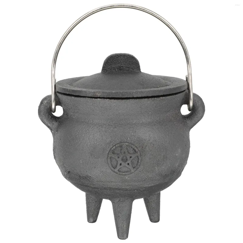 Bordmattor Witch's Cauldron Vintage Candy Pot Figur som erbjuder prydnadsstatuett religion järn liten offermetall