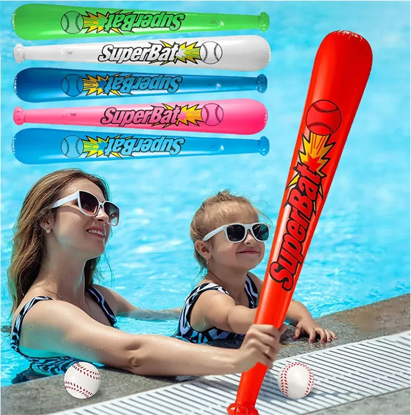 Set De Béisbol Inflable Gigante – Bate De 80 Cm Y Pelota De 30 Cm De PVC Resistente, Ideal Para Jugar En Agua, Playa O Césped, Decoración Para Fiestas Temáticas Y Cumpleaños