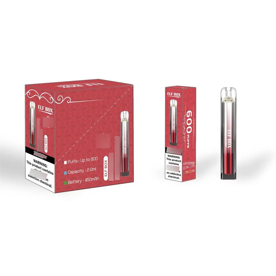 ELF BOX 600 Züge Einweg-E-Zigaretten, Vape-Stift, leichte Einweg-Vapes, 2 ml, 450 mAh