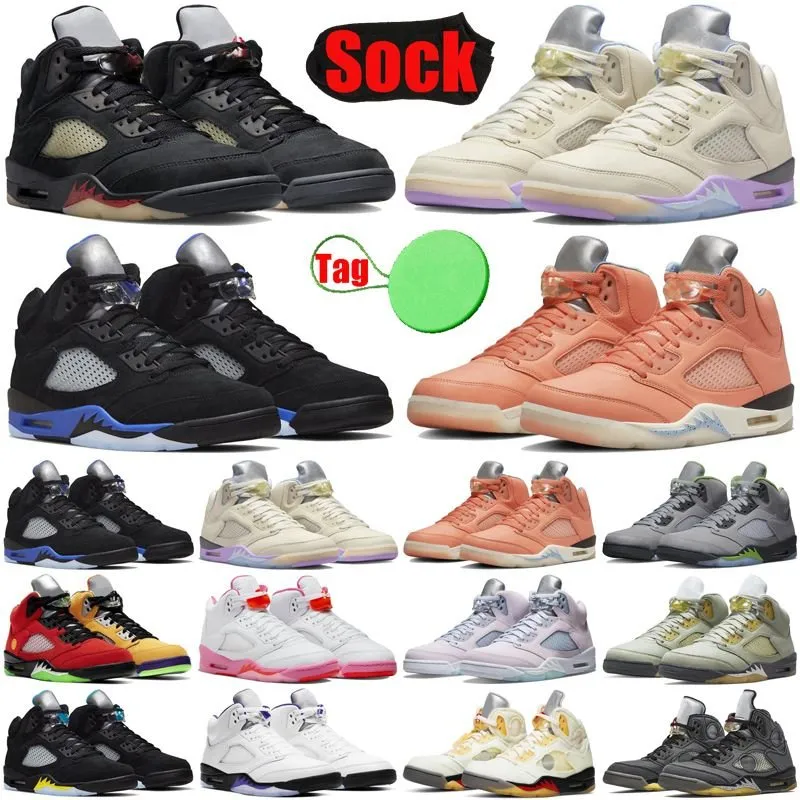 Toppkvalitet Jumpman 5 5S Men basketskor från noir crimson Bliss Sail Racer Blue Pinksicle Easter Concord Unc Aqua Bluebird Green Bean Mens Shoe Trainers Sneakers