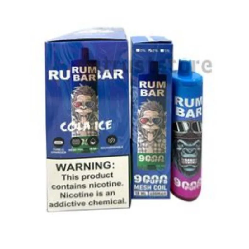 E Cigarettes Original 100% Barre de rhum 9000 bouffées 650mah 18ml 10 belles saveurs Vapes préremplies Bouffée jetable