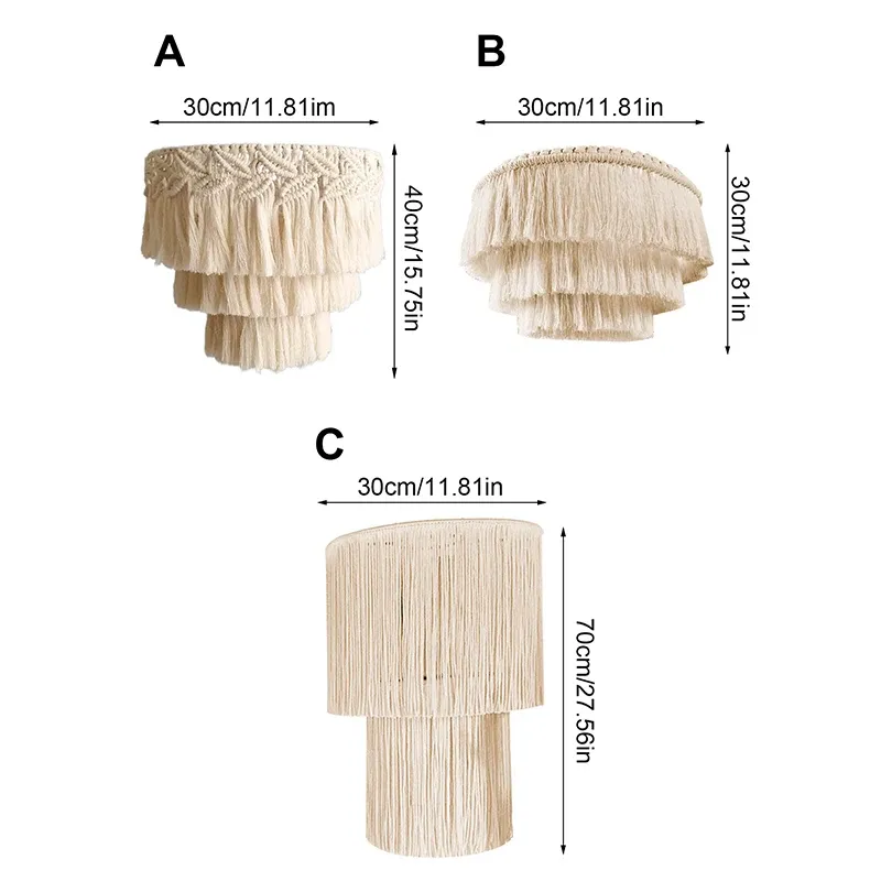 Tapisserie suspendue tissée nordique, bohème, macramé, abat-jour à pampilles, couverture de lumière suspendue, décoration de salon et de maison