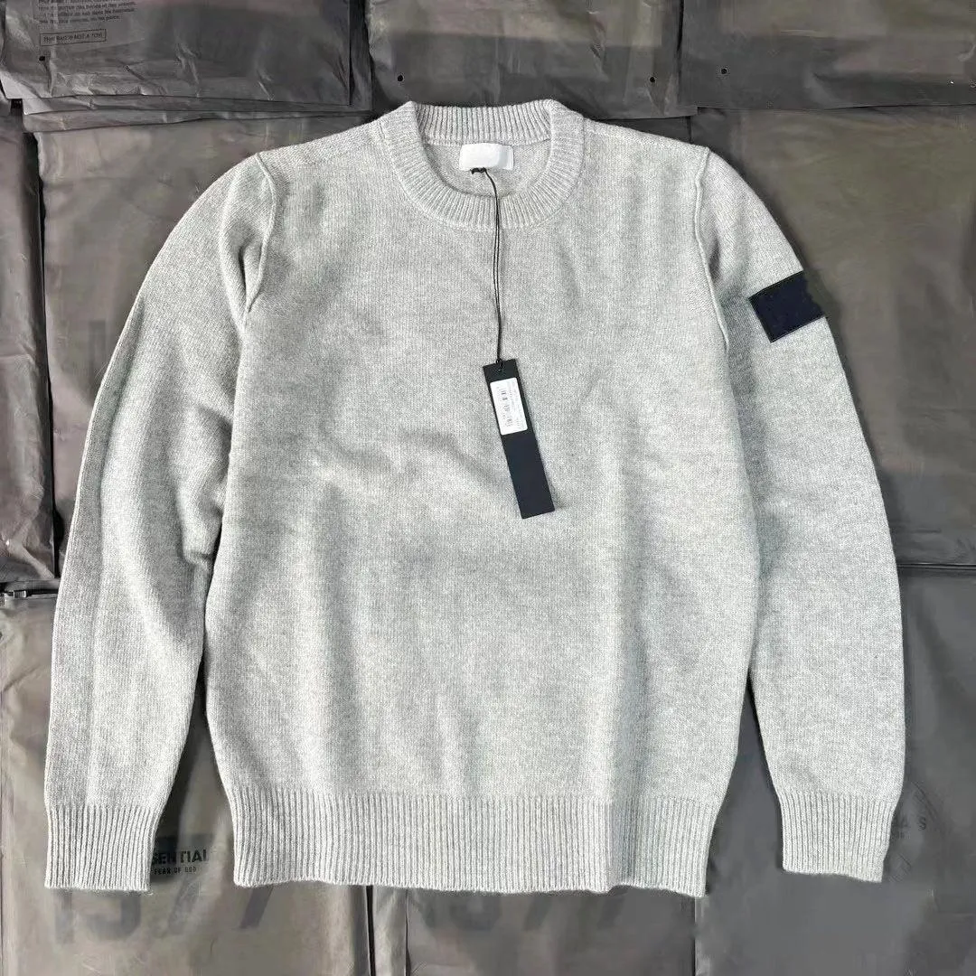 Mannen trui met lange mouwen gebreide trui lente herfst klassieke vrouwen ronde hals truien eenvoudig effen casual sweatshirt heren gebreide kleding