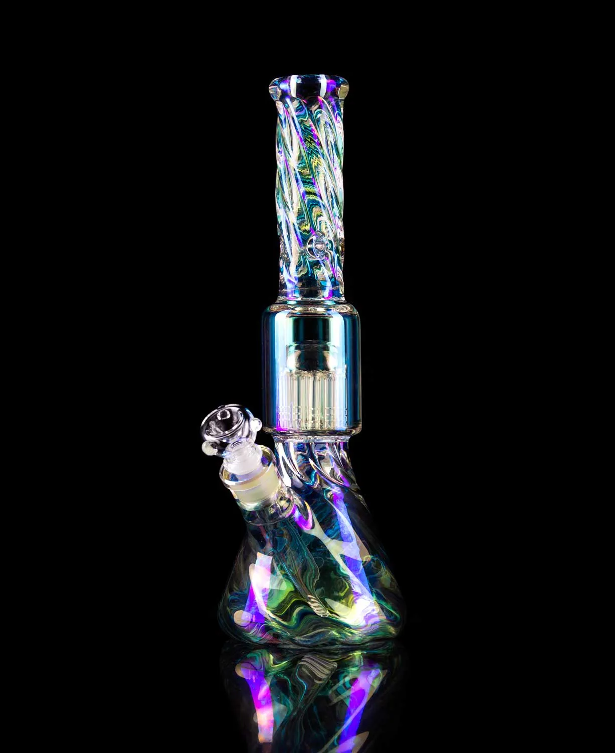 Стеклянные кальяны кальяны радуги вниз по сцене стаканы Perc Bubbler Smoke Pipe Chicha Hecha Head Dab Rigs ТАБАКА Водные бонги с 14 -миллиметровой миской