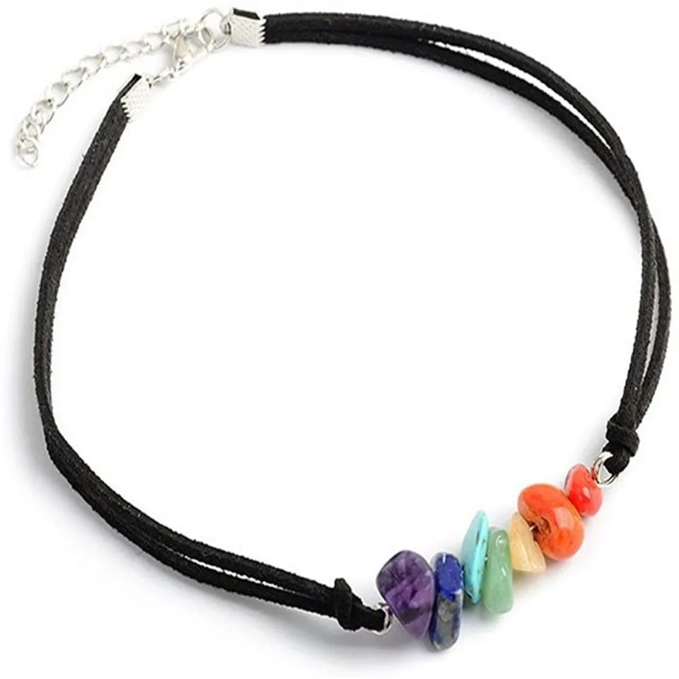 7 Chakra Stone Choker Energy Healing Crystal Yoga Chokers Halsband Handgjorda flerskiktsarmband smycken halsband för kvinnor flickor2620