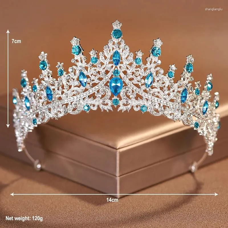 Pinces à cheveux diadèmes de mariée, couronne de mariage à la mode bleu clair