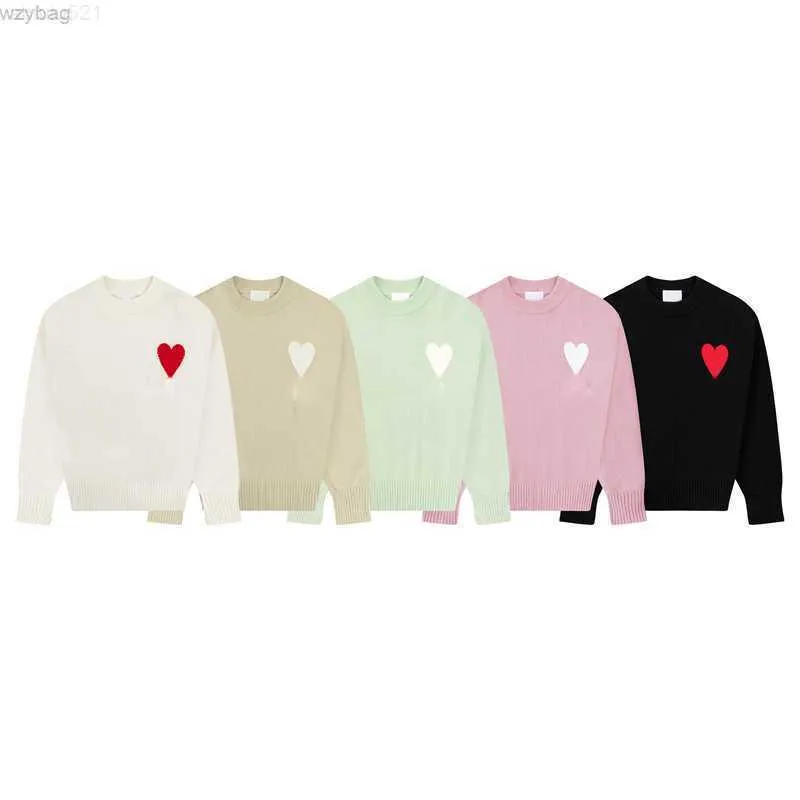 파리 디자이너 남자 스웨터 2023New Cya36 # Amis de Coeur Love Jacquard Crew Neck Weweater 패션 브랜드 스트리트웨어