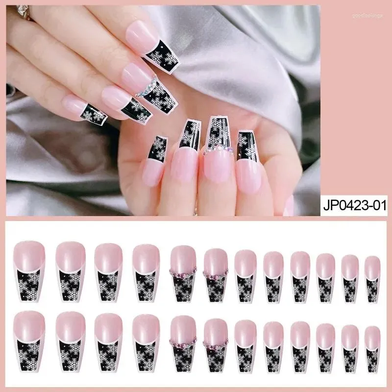 False Nails Cross Border Foreign Trade Christmas Snowflake Series Nail Enhancement Products Patch Fake Sets Wearing