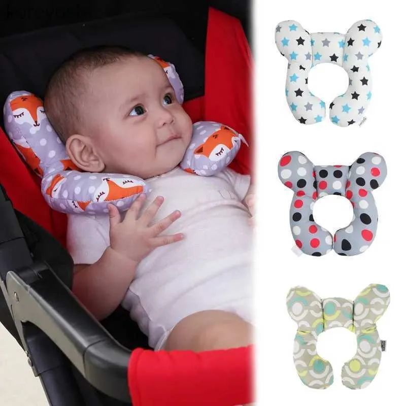 Oreillers Nouveau bébé oreiller de protection voyage siège de voiture tête cou soutien oreillers nouveau-né enfants U forme appui-tête enfant en bas âge coussin 0-3 ans L231103