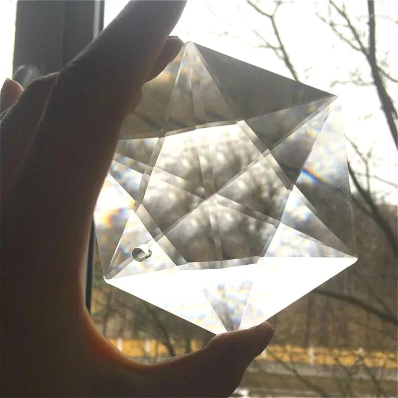 Ljuskrona kristall 24 st/100 st 100mm hexagon stjärna form hängande glas prismor solfångare belysningsdelar