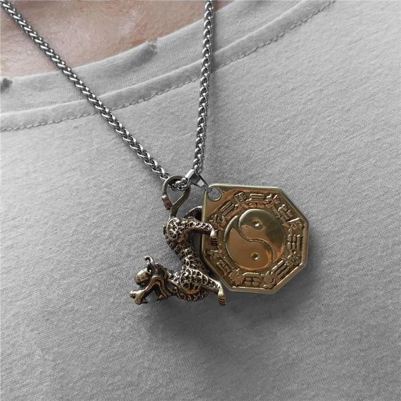 Hänge halsband pixiu halsband symbol rikedom och lycka charm feng shui amulet tillbehör män kvinnor yin yang
