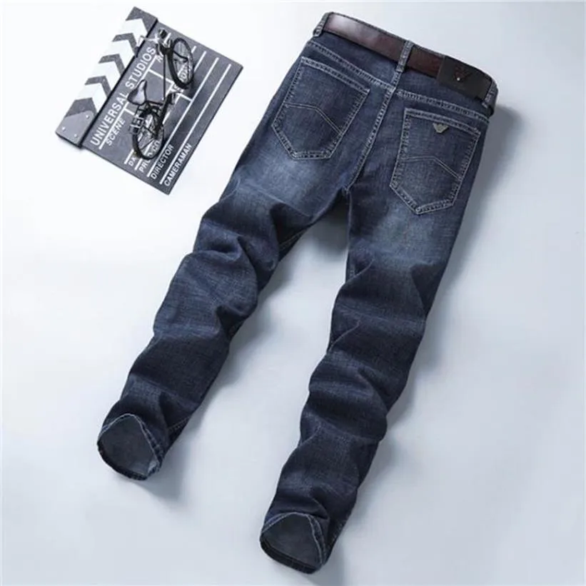 Mode-Luxe Print Designer Heren Stretch Jeans Lente Lange Rechte Mid Taille Heren Jeans Homme Clothing300b